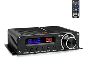 Pyle 100W 5.1 Channel Bluetooth Stereo Amplifier – HiFi Audio Receiver, AUX, FM Antenna, Active Subwoofer & Speaker Inputs – Home Theater Surround Sound System