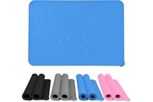 KULAMO Podkładka pod miskę dla psów, kotów, 54 x 38 cm, 2 sztuki, podkładka pod miski dla kota, podkładka z silikonu, wodoodporna, antypoślizgowa, silikonowa miska na karmę, mata w pełni automatyczny