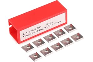 HOZLY Lot de 10 plaques de coupe réversibles - Lames de rechange - Inserts en carbure de tungstène - Aiguisées sur le côté carré - En carbure de tungstène interchangeable - Pour fraise plane, outil de