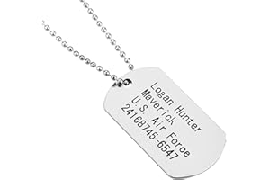 FASCHINFEVER Erkennungsmarke silber, Hundemarke US Army Dog Tag - Kette als Soldaten Accessoire für Fasching & Karneval