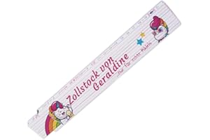 EUROFOTO Zollstock mit Namen Geraldine und schönem Motiv mit Einhorn - ... nur für echte Mädels - | für Frauen | Metermaß | Glieder-Maßstab mit Namen bedruckt | Viele Namen zur Auswahl