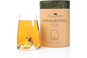 Alaskan MAKER Verre long 450ml - Verre Borosilicate de qualité supérieure soufflé artisanalement avec les montagnes en relief | Cocktail, bière ou soft TOPOGRAPHIC (Matterhorn/Cervin)