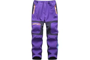 Yenwits Kinder Softshellhose gefüttert Skihose wasserdicht Thermohose Wanderhose Trekkinghose Schneehose Winter Outdoorhose Cargohose für Jungen und Mädchen