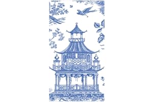 Caspari Chinoiserie Toile Pagoda Paper Guest Towel Napkins, 15 Per Package