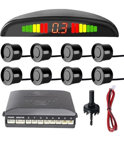 Parkeersensoren parkeer sensoren auto achter inbouw LED scherm *ZILVER* | Parkeersensoren | xxlshop.nl