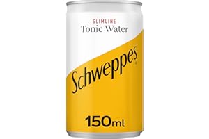 Schweppes Slimline Tonic Water 150ml Mini Can (Pack of 24), Clear