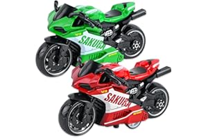 Danbghyuo 2PCS Legierung Motorrad Spielzeug,Fahrzeug Spielzeug,Motorrad Modell,für Freunde und Kinder, Lernspiel, Geburtstagsparty-Geschenk，5 * 9 * 6CM