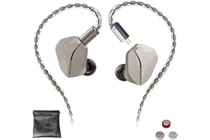 Hidizs MP145 In Ear Monitor, HiFi IEM Earphones Wired, 14.3 mm Ultra-Large Planar Magnetic Driver, Aviation Aluminum Alloy Shell, for Musician, Titanium, 3.5 mm