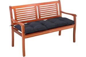 Detex Bench Cushion 110 cm Visco Effect Indoor Outdoor Upholstery Bench Cushion Seat Cushion, charcoal