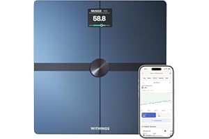 WITHINGS Body Smart - Accurate Scale for Body Weight and Fat Percentage, Body Composition Scales Wi-Fi and Bluetooth Weight Scale, Apple Health / Google Fit Compatible, Digital Bathroom Scale