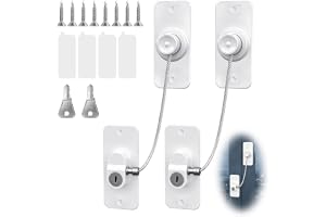 Flintronic 2-pack kylskåplås med nycklar, kylskåpsdörrlås, självhäftande barn- och babysäker kylspärr, fönsterlås barnsäkerhe