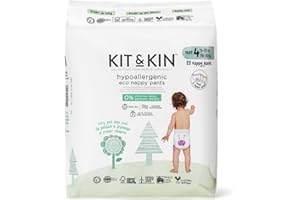 Kit & Kin Premium Eco Nappy Pants Size 4 | Maxi Pull Ups | Hypoallergenic & Sustainable | Vegan & Chlorine-Free | Highly Absorbent | 6 Packs / 132 Pants