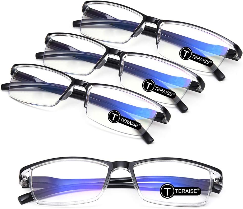 TERAISE Gafas de lectura anti luz azul, ligeras y cómodas gafas de lectura para hombres y mujeres, Lectores luz azul para computadora/teléfono incluido estuche para gafa