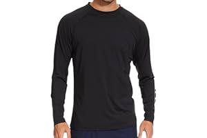 Arcweg Rashguard Men Long Sleeves Diving UV Protection UPF 50+ Elastic Rash Vest Loose Fit Top Swimming Quick Drying Surfing Pool T-Shirt Sports Top Rashie