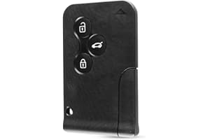 ENERGY 01 ENERGY01 3 Bouton Carte à Puce Compatible Renault Clio Logan Megane 2 3 Koleos scénic Carte étui Noir Voiture clé Fob Coque avec Petite clé (sans electronique)