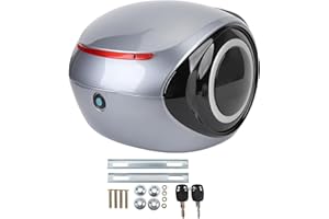 Xiuganpo Universal-Motorrad-Topcase, 32L Motorradtransportkoffer mit abnehmbarem Baumwollfutter, Rückenlehne für Beifahrer, Motorrad Heckklappe für Elektrofahrrad Roller (Grey)