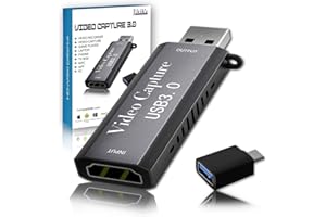 Jikika Capture Card HDMI zu USB Video Capture Card 1080P 60Hz Video Audio Capture Device Direkt zu Computer Game Capture Card Kompatibel mit Xbox Tablet Kamera PC Spiele Smartphone