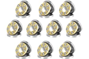HiPicco Thrust Ball Bearings, 10pcs F3-8M Miniature Plane Axial Ball Bearing 3-in-1, 3mm x 8mm x 3.5mm Chrome Steel Single Direction
