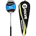 Evolve 8-64 Badminton Racket with High Tension String | 8U Ultra-Light 40T High Modulus Graphite | Professional lightweight Racket with Case for Men, Women (Set of 1)