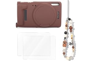 VOVMOEYA Kamerafodral för Canon PowerShot ELPH 360 HS/IXY 650/IXUS 285 HS, smalt mjukt reptåligt silikonfodral med 2-pack LCD