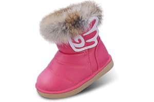 Hoylson Bébé Fille Hiver Bottes de Neige Mixte Enfant Chaleureux Bottines Fourrure Doublée Boots
