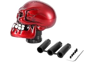Fydun Schaltknauf Skeleton Skull Head Auto Geändert Schalthebel Stick Hebel Shifter Universal Gear Shift Knob Decor (Rot)