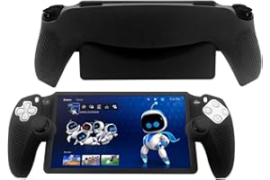 Vanrain Hülle für Sony PS5 Playstation Portal, Silikon Hülle Anti-Kratzer und Stoßfest mit Anti-Rutsch-Partikeln, Voller Schutz Schutzhülle Weich rutschfest Schutzhülle Grip Zubehör, Schwarz