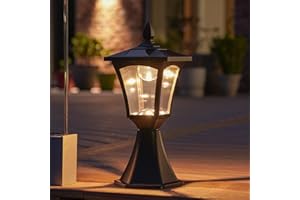 ‎FESTIVE LIGHTS Festive Lights 42cm klassische Außen Solar Leuchte, schwarz, warmweiße LEDs, Solarleuchte Garten, Solar Laterne schwarz