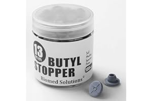 BIOMED SOLUTIONS Biomed Scientific - Flaconcini per iniezione da 13 mm, tappi in gomma per barattoli di vetro e colture liquide, confezione da 100 pezzi