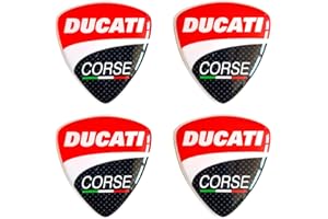 DEGONA 4 Aufkleber aus Harz, 3D-Gel-Aufkleber für Motorrad, Roller, Helm, kompatibel mit Ducati Corse
