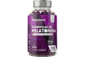 Melatonina Gominolas 120 Unidades Con Vitamina B6 - Para 4 Meses, Vegano | Gummies Sabor Natural a Fruta de la Pasión, la Melatonina Contribuye a Reducir el Tiempo para Conciliar el Sueño, Sin Gluten