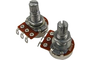 IKN A250K Mini Potenziometro 18mm Long Split Shaft Audio Taper Potenziometro per basso elettrico con baionetta, confezione da 2 pezzi