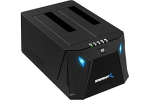 ‎SABRENT SABRENT 2 Bay USB C Festplatten Dockingstation - 2,5 3,5 Zoll SATA SSD HDD Docking Station 5Gbps - Dock mit Offline Festplatte Klonen [Werkzeuglose Installation] (EC-CH2B)