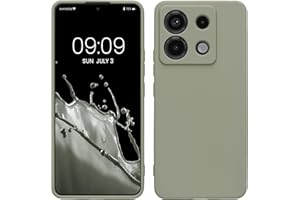kwmobile Funda para Xiaomi Redmi Note 13 Pro 5G / Poco X6 5G Carcasa - Ultrafina de TPU y Silicona con Bordes elevados anticaídas - Gris Verdoso