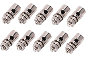ONGWAN VGEBY Connecteur de Tige de Poussée, 10 Pièces 2.1mm RC Avion Connecteur de Tige de Poussée Lien en Métal à Réglage Rapide Butée pour Avion à Voilure Fixe KT Accessoires d'aéromodélisme
