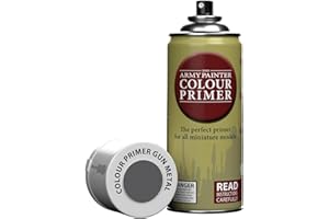 The Army Painter, Colour Primer Gun Metal, 400 ml Vernice per Plastica Primer Grigio Metallica - Primer Modellismo per Miniature Fantasy, D&D e Warhammer