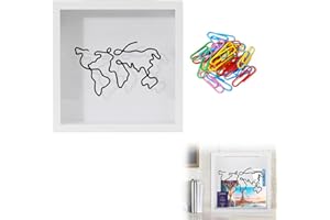 TUKNN Adventure Archive Box, Salvadanaio Viaggio con Slot, Scatola Ricordi Viaggio, Viaggio Adventure Box, Scatola della Memoria, Memory Box Frame with World Map, Cornice per Vetrina
