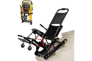 TISTIK Elektrischer Rollstuhl für ältere Menschen zum Treppensteigen, Tragbarer Leichter Treppenlift, Treppenlifte Patienten-Transporthilfe für Behinderte mit leistungsstarken Motoren,Black