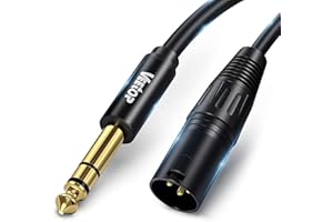 Veetop 1m 6.35mm to XLR Cable XLR Male to 6.35mm 1/4 Inch TRS Cable 1/4" Stereo Jack TRS Balanced to XLR Microphone Cable Suitable for Speakers, Stages, DJ, Studio Audio Consoles