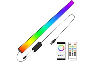 Melofo RGB Under Monitor Light Bar Gaming RGB LED Lightbars with Smart APP Bluetooth Remote Control Speed Adjustable Color Changing RGBIC USB Powered Desk Light Bar for PC Game Computer TV