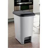 Melkan Home Slim Pedallı &Ccedil;&ouml;p Kovası 60 Litre &amp; B&uuml;y&uuml;k Boy Pedallı &Ccedil;&ouml;p Kovası Gri Metalik Gri