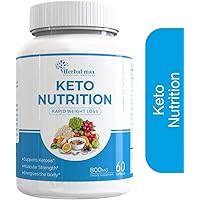 Herbal max Keto Nutrition Rapid Weight Loss 800 mg Capsules | Natural Formula for Organic Weight Management 60 Veggie Capsules (Pack of 1)