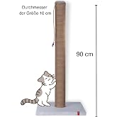 90cm Catnipli Kalın Borulu Dev Tırmalama Tahtası Gri
