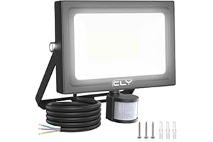 CLY Projecteur LED Détecteur de Mouvement 80W, 7520LM Spot Extérieur, Étanche IP66 Projecteur Exterieur LED, 6500K Blanc Froid Éclairage Exterieure avec Detecteur Pour Cour Garage Patio Jardin