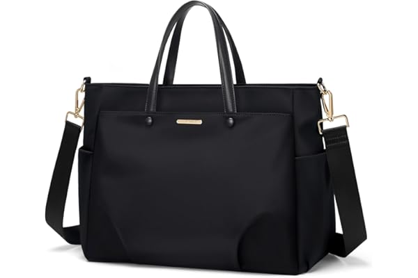 GOLF SUPAGS Sac Fourre-Tout Pour Ordinateur Portable 15.6 Pouces, sac à Bandoulière Pour Ordinateur Pour Femme, Sac à Main élégant Pour Le Travail et Les Voyages (Noir)