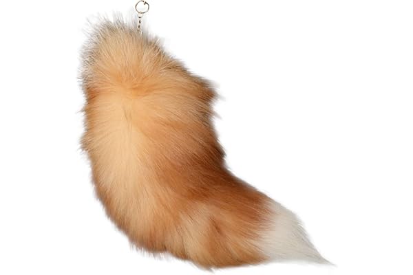 AWAVM Rävsvans, 40 cm överdimensionerad nyckelring, bilnyckelring hänge, mjuk pompom-rävsvansdekoration, hårig rävsvans