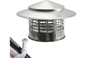Genikeer Runder Dach Regenhaube, Edelstahl Schornstein Rauchrohr Kaminaufsatz, Regenschirm Schornsteinkappe, Rauchabzug Luftkanal Regenschutz Schutzabdeckung Für Dachregen Und Vogelschutz