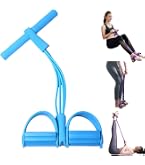 Kit De Résistance à Pédale élastique - Corde De Tirage Avec 6 Tubes - Poignée Ergonomique Et Suivi LED - Pour Abdos, Dos Et Bras - Fitness à Domicile Ou En Voyage - Charge USB-C (câble Non Inclus)