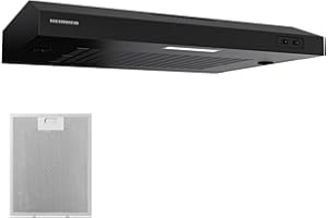 HEINNER CH-MD190BK Dunstabzugshaube, 60 cm, Saugleistung 190 m³/h, 2 Geschwindigkeitsstufen, leise LED-Beleuchtung, waschbarer Aluminiumfilter, schlankes schwarzes Finish