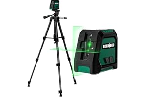 RockSeed Dual Modules Laser Level with 1.2m Tripod, Self Leveling Line Level, Horizontal and 150° Vertical Green Beam, 2 AA Batteries, Carrying Bag, for Home Decoration/DIY/Construction Site